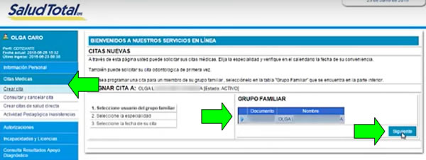 guía solicitar turno virtual en linea salud total portal atención al usuario pau colombia