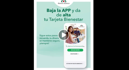 video para activar tarjeta para el bienestar banco azteca méxico