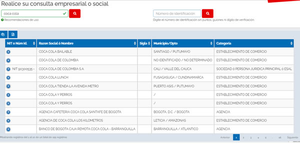 consulta RUES colombia por nombre