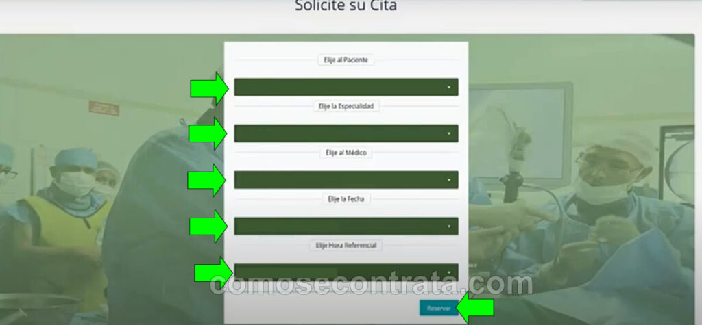 sistema de reserva en línea de citas médicas del hospital militar central de perú